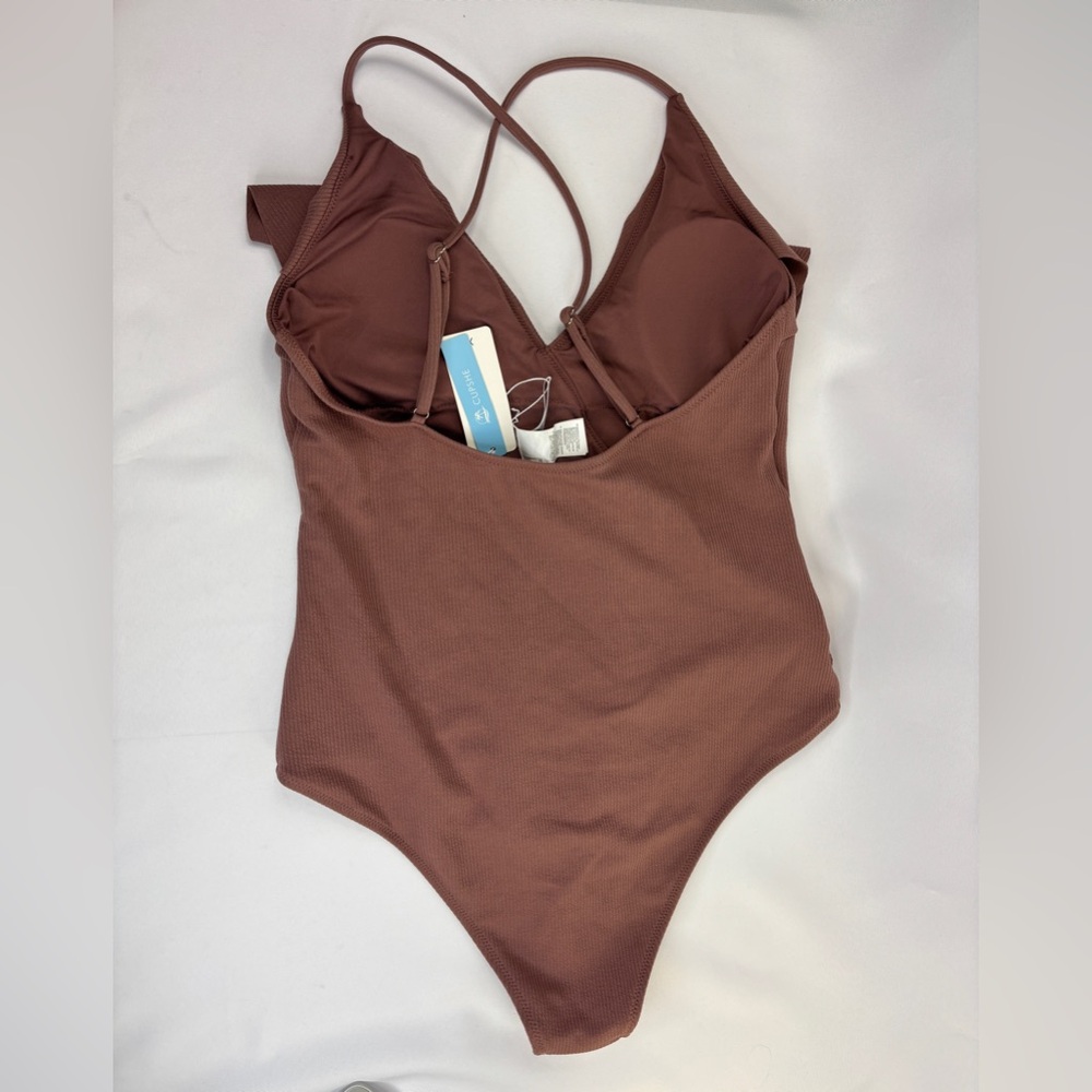 NEW Cupshe Ribbed Ruffle Swimsuit XL - Picture 2 of 6